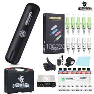 Dragonhawk Tattoo Kit Motor Makeup Pen Machine Gun Power Supply Cartridge Needle