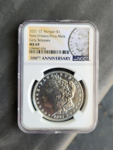 New Listing2021 o privy mark .999 silver Morgan dollar NGC MS 69 Early Releases *