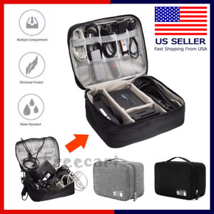 Portable Electronic Organizer Travel Cable Storage Bag Cord Case Accessories US