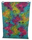 Twin Kantha Quilt Bedspread Geometric Cotton Multicolor Boho Gypsy Blanket
