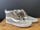 Vans Sk8-Hi Cozy Hug Lined Drizzle Gray Striped High-top Shoes Size 11W 9.5M