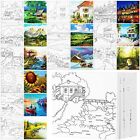 12 Pcs Pre Drawn Stretched Canvas Kit 6 x 6 x 0.6 Inches Pre Drawn Canvas for...
