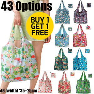 43 Colours Reusable Foldable Waterproof Shopping Bags Carry Bag Eco Grocery AU