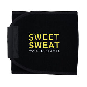 Sweet Sweat Waist Trimmer Band (Women & Men) Trainer Belt - Black Yellow Size L