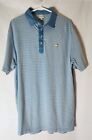 Masters Golf Shirt Mens Large Luxury Cotton Polo Blue White Striped