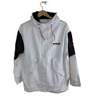 Polo Ralph Lauren Mens Windbreaker Jacket size M White Hoodie Polo Logo Cotton
