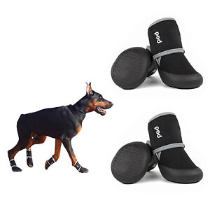 4pcs Small Medium Large Dog Shoes Boots Paw Protector Reflective Strip Anti-slip
