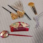 Kanzashi Hair Pin Comb Japanese Hair Ornament Old Vintage Set of 7 Bulk Sale