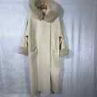Lundstrom Laparka Wool Coat Petite Cream Long Faux Fur Trim Hood Toggle Canada