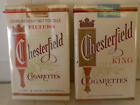 Chesterfield Cigarettes - Two Empty Packs - King & Filter Complimentary -Vintage