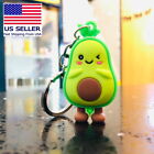 Cute 3D Avocado Cartoon Charactor Keychain Bag Purse PVC Soft Kids Toy Pendant