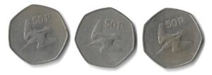 Lot of 37 Irish Coins Eire  Ireland 1p 2p 5p 20p, 50p, 1 pound