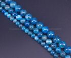 Natural Apatite Blue Gemstone Round Spacer Beads 4mm 6mm 8mm 10mm 12mm 15.5