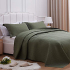 New ListingQuilt Set King Size,Olive Green Chain Pattern Bedspread-106 X96,