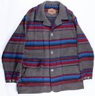 Vintage Woolrich USA Made Southwest Style Wool Blanket Canvas Jacket THICK Sz XL