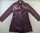 Vintage J Jill 6 Purple Crushed Velvet Blazer Jacket Lined Button Front Classic