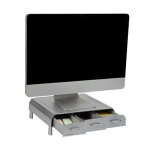 PC, Laptop, IMAC Monitor Stand and Desk Organizer 1 Pack Silver