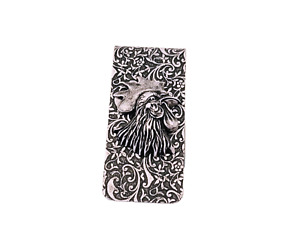 Handmade Oxidized Silver Embossed Rooster Money Clip