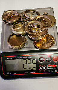 Scrap Gold - scrap lot gold filled pocket watch cases 225 grams - L4