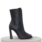 CHRISTIAN LOUBOUTIN 1495$ ANJEL 100 Lace Ankle Boot - Black Calf Leather
