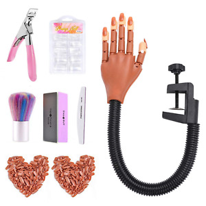 Nail Training Hand for Acrylic Nails,Complete Moveable Practice Hand Kits, Fake