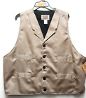 Taupe tan Frontier Classics Old West Victorian mens single breasted vest LARGE