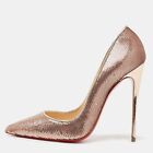 Christian Louboutin Rose Gold Sequins So Kate Pumps Size 38
