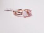 RBP5888 The Diana Ring  Rose Quartz CZ & LC Frosted Opal Rose Gold Plated Sz 9