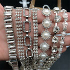 1Yard Rhinestone Chain Pearl Crystal Trim DIY Sewing Craft Wedding Dress Costume