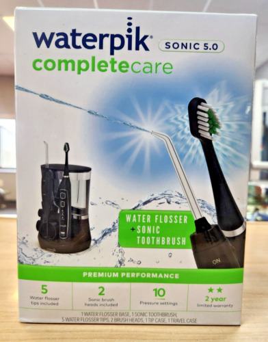 Waterpik Sonic 5.0 COMPLETECARE Water Flosser + Toothbrush WP-862W Black NEW