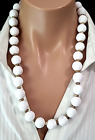 Vintage Estate Trifari White Gold Plastic Ball Of Threads Beads Necklace 22