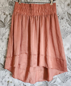 Lane Bryant Skirt Plus Size 18/20 Coral Orange High Low Satin Crinkle Stretch