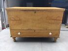 mid 19th century GRAIN PAINTED yellow PA blanket chest w draw 39” L x 27” h x 20