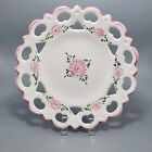 Vestal Portugal Pottery Decorative Wall Plate Pink & White #601