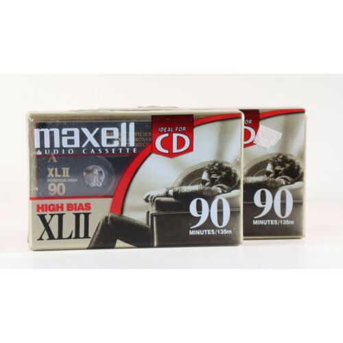 MAXELL HIGH BIAS XL II Blank Audio Cassette IEC Type II 90 Minute 2 Pack NOS