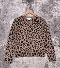 Magaschoni Sweater Small Womens 100% Cashmere Relax Fit Leopard Pullover