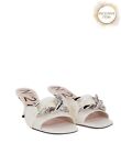 RRP€550 N 21 Leather Sandals US8 UK5 EU38 White Logo Made in Italy