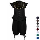 Men's Renaissance Doublet and Breeches Medieval Costume Cosplay Vest Short Pants