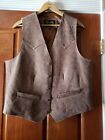 Men's All Leather Scully Vest Brown Large Size 40