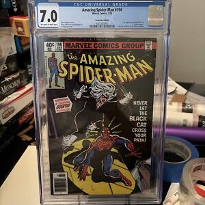 CGC 7.0 Amazing Spiderman #194 1979 Newsstand 1st Black Cat Felicia Hardy
