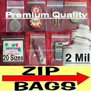 100Bags Clear Zipper Reclosable Zip Bag Plastic Tshirt Poly Jewelry Baggie Small