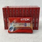Lot of 12 Blank Tapes TDK D60 IEC I/Type 1 High Output Audio Cassette tape
