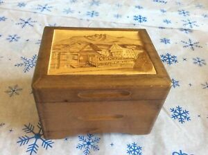 Carved Wood Working Music Box Plays Swiss 