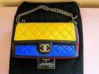 Chanel authentic lambskin bag, Close to brand new, Medium, Black/Yellow/Red/Blue