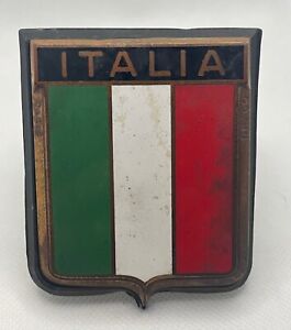 Italy Car Grill Enamel Badge Vintage Drago Paris with Mounting Kit 60s