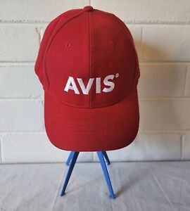 Avis Car Rental Baseball Cap Hat Red/White One Size Fits Most Adjustable