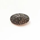 Vintage Sterling Silver with Marcasite Oval Brooch Pin Stamped 925 TDP Thailand