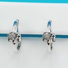 14k White Gold Plated 1Ct Round Cut Lab-Created Diamond Women Hoop Earring