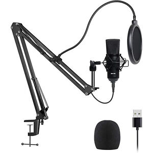 For PC Kit with Adjustable Mic, Cardioid Condenser Professional Microphone Combo
