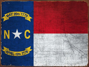 Sun Protected North Carolina State Flag Metal Sign, Guaranteed not to fade